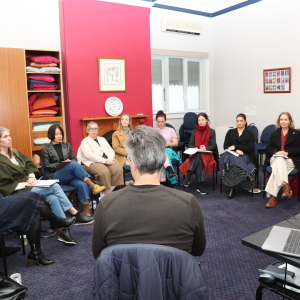 Therapist demonstrating Empty Chair work in Emotion Focused Therapy Workshop